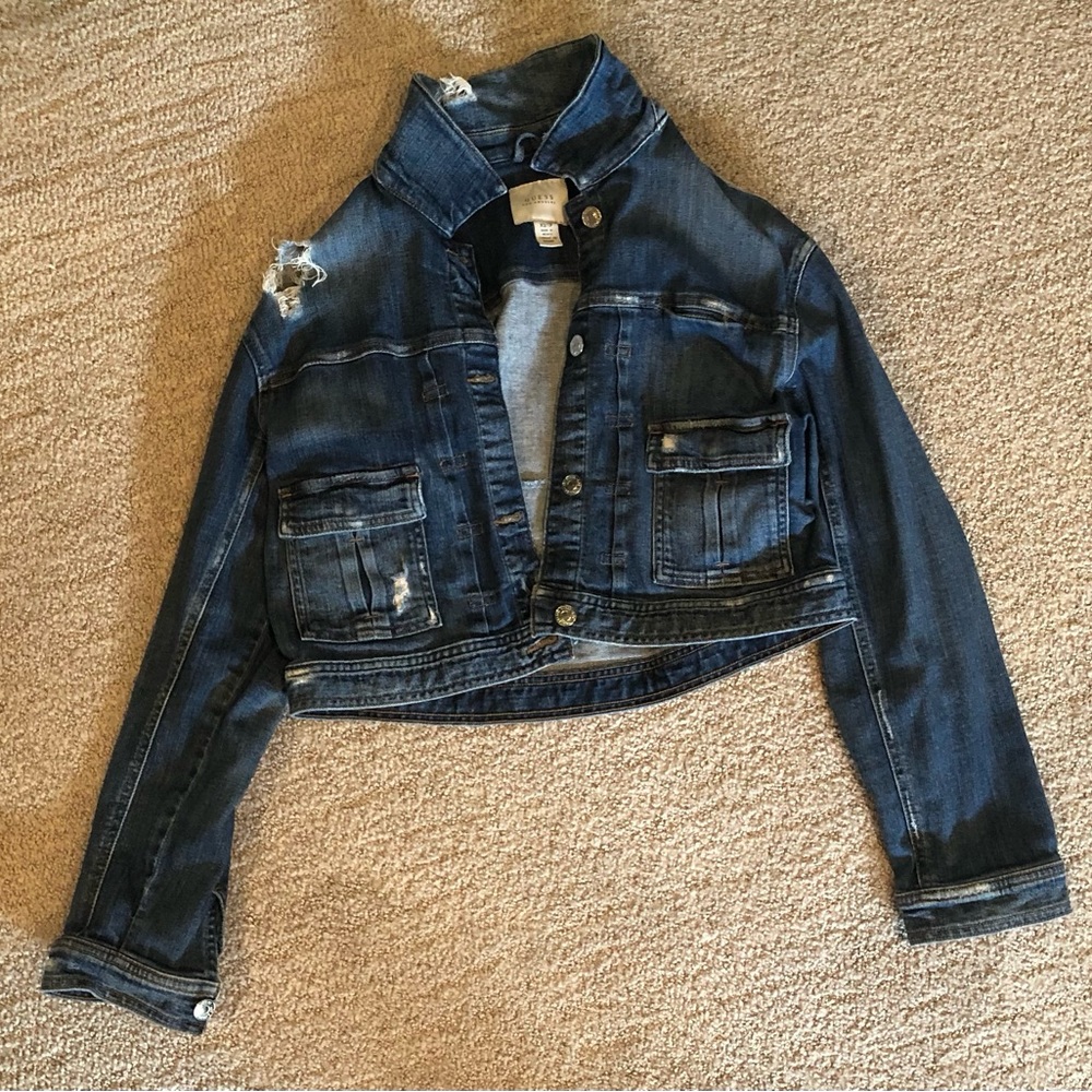 Guess Cropped Jean Jacket!